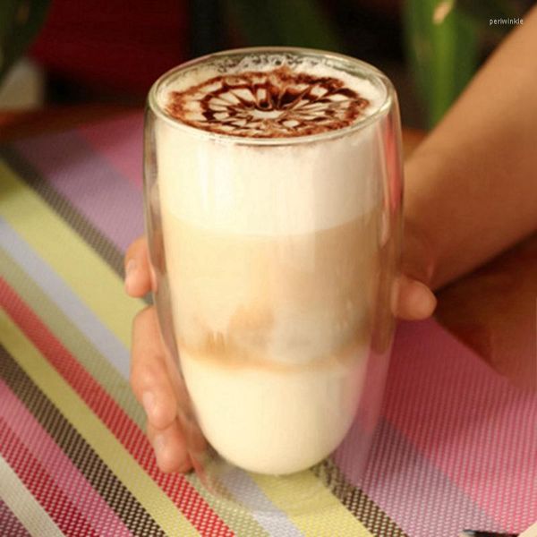 Canecas resistentes ao calor de parede dupla de parede de café/chá de chá e café de viagem com a alça de bebida S copos