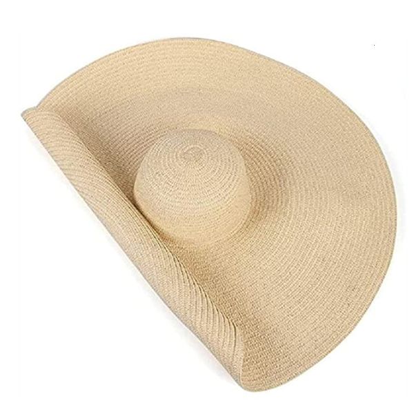 Geniş Memlu Şapkalar Kova Kadınlar Saman Yazı Katlanabilir Roll Up Disket Plaj Kapağı Büyük boyutlu saçaklar Güneş Kadınlar için Seyahat 230106