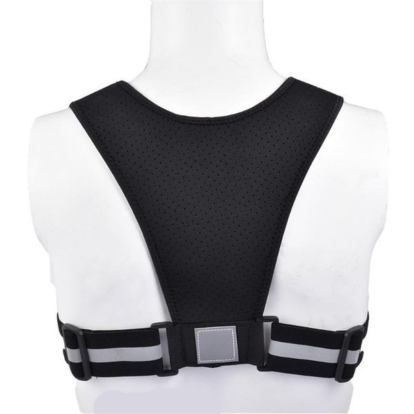 Maglie da corsa unisex leggero elastico da equitazione cintura di avvertimento riflettente fascia gilet gilet con supporto per telefono sul petto per jogging ciclismo