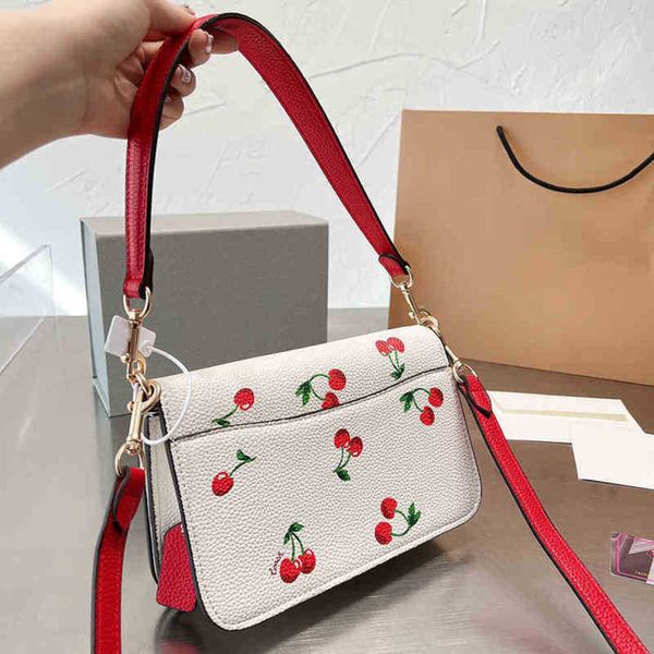 Umhängetasche Designer Umhängetasche Totes New Cherry Pattern Leder Messenger Umhängetaschen Geldbörsen Handtaschen Handtaschen 220625