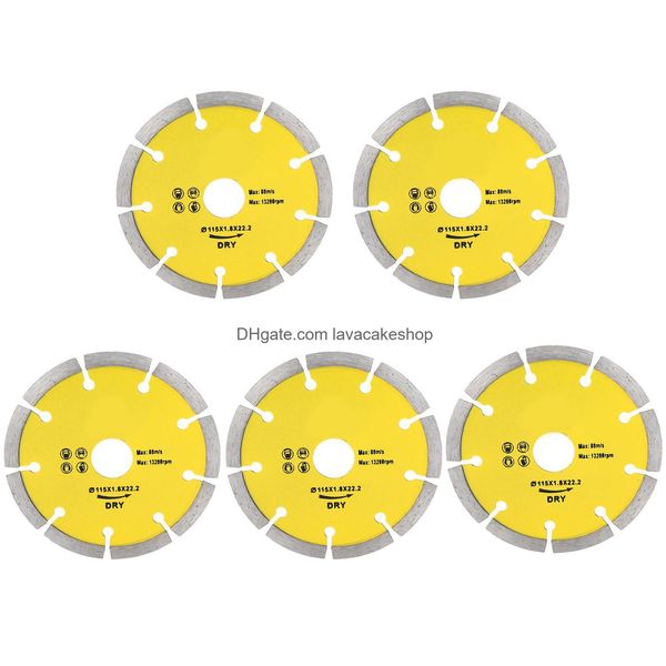 Fogli abrasivi 5 pezzi Lame per sega Disco da taglio in ceramica ondulato diamantato Utensili da taglio per la lavorazione del legno 115 mm Consegna a goccia Ufficio Scuola B Dhxcz