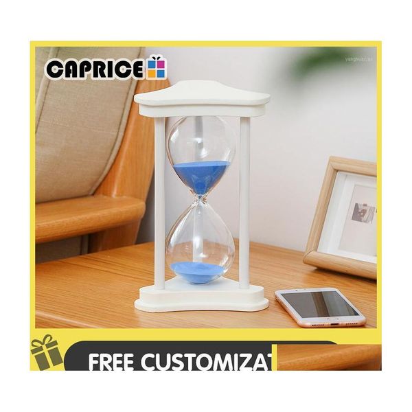 Altri accessori per orologi Clessidra 60 minuti Orologio in vetro sabbiato in legno Timer per il conto alla rovescia Temporizzazione Home Desk Decorazione Bomboniere Fo Dh5Ot