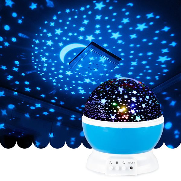 Galaxy Projector Starry Sky Dönen Led Gece Işık Planetaryum Çocuk Yatak Odası Yıldız Ay Işık Çocuk Hediye Lambası