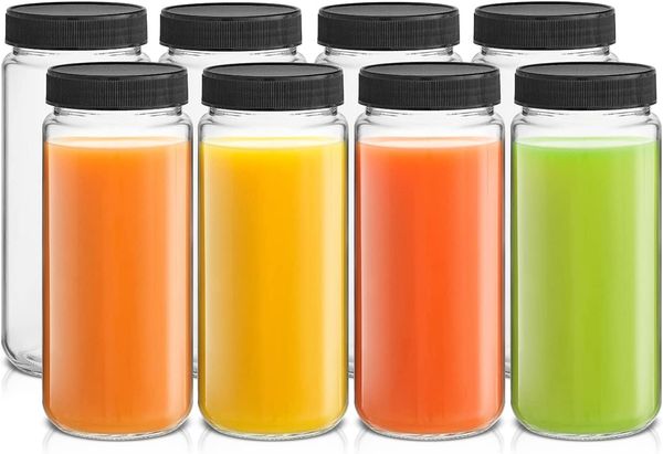 16oz Saft-Glasflasche, Gemüsemilch, Honig-Getränkeflasche für Picknick, Reisen, Zuhause