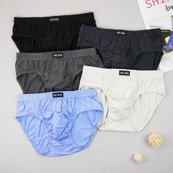 Cuecas 5pcs/lote algodão resumos homens calcinha boxer roupas íntimas para masculino set calecon size grande lingerie de lingerie macio