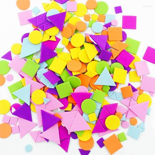 Embrulho de presente 150pcs/pacote acessórios de jardim de infância da geometria Puzzle de brinquedo de espuma de brinquedo Auto-adesivo DIY Fazendo decoração de álbum de recortes