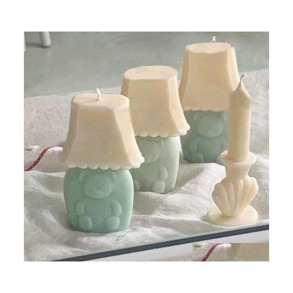 Strumenti artigianali 1Pc Retro Bear Lampada da tavolo Candela Sile Mold Split Design Fare sapone Decorazione domestica Drop Delivery Garden Arts Crafts Dhfvw