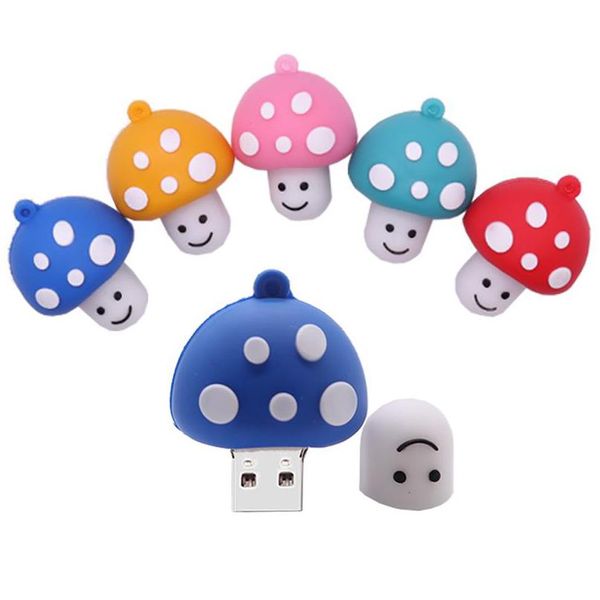 Altre unità Archiviazioni Flash Drive Simpatico cartone animato Penna a fungo 4G 8Gb 16Gb 32Gb 64Gb 128Gb Memoria Chiavetta USB Mini Computer Regalo Pendr Dhn1L