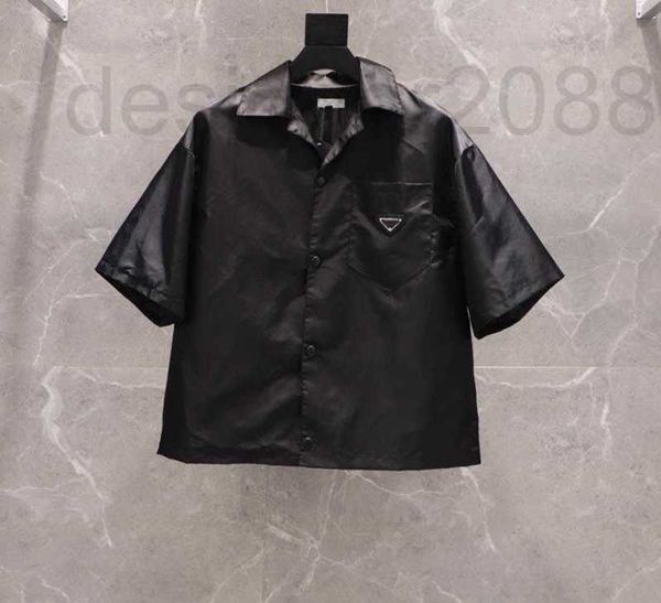 Camicie casual da uomo Designer camicia da uomo da donna camicette corte di marca casual Triangolo rovesciato classico allentato Utensili in nylon di alta qualità importati Top estivi YFGG