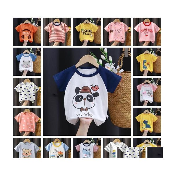 T-Shirts Kinder Mädchen T-Shirts Sommer Baby Baumwolle Tops Kleinkind T-Shirts Kleidung Kinder Kleidung Cartoon Kurzarm Freizeitkleidung 1138 Y2 D Dhjel