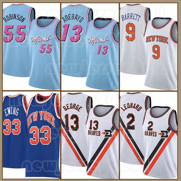 Jimmy Butler Basquete Jerseys Tyler Herro Dwyane Wade Kyle Lowry Bam Adebayo Robinson Patrick Ewing Kawhi Leonard Azul Branco Miamis Heats Camisa 14 13 3 22 55 7