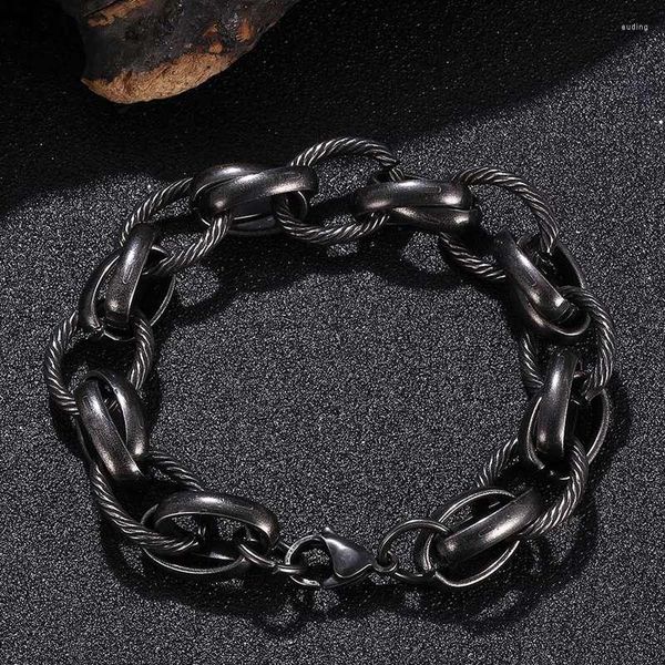 Bracelets de link Cadeia de aço inoxidável vintage Homens punk hifop jóias de jóias de moda masculina Mão namorado GS0118