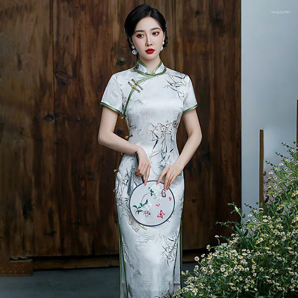 Abbigliamento etnico Sheng Coco Abiti di seta orientali Cina Estate Cheongsam modificato Stile cinese Vecchia Shanghai Quotidiano Dimagrante Qipao moderno