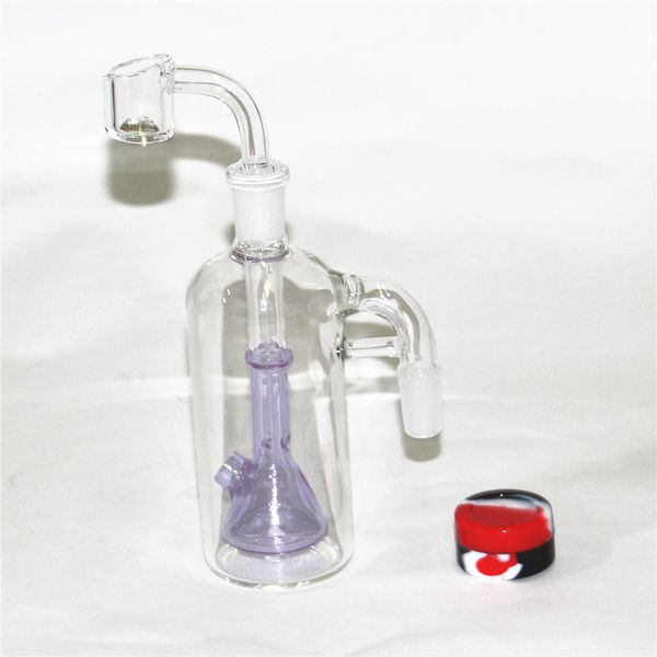 Wasserpfeifen-Glas-Aschefänger-Adapter mit Räucherschale, Quarz-Banger, Drop-Down-Adapter, 14 mm, männlich, weiblich, Recycler, Aschefänger, Bubbler für Bohrinseln