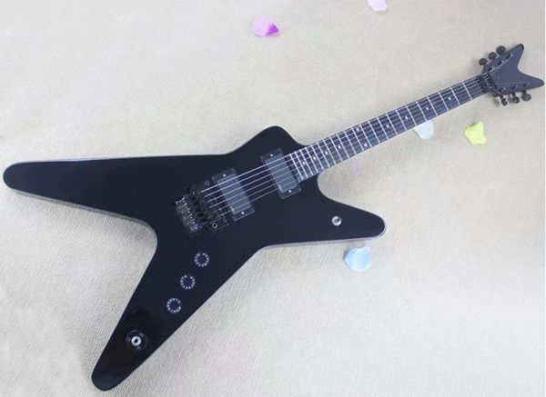 EMG Manyetikler ile 6 Telli Siyah V Elektro Gitar Gülağacı Klavye istek olarak özelleştirilebilir