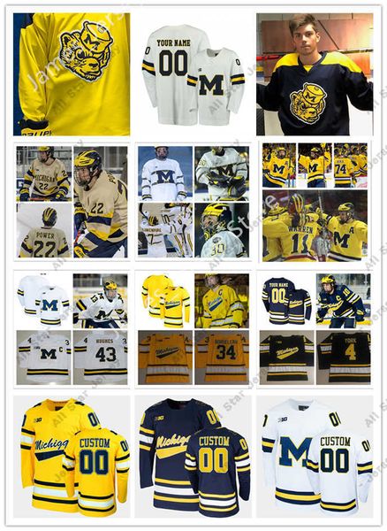 Хоккей в колледже носит хоккей в колледже носить NCAA Custom Michigan Wolverines Hockey Jersey 43 Quinn Hughes Jerseys Dylan Larkin Jersey 4 Крис Саммерс 22 Нико