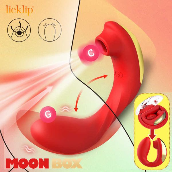 Oggetti di bellezza Licklip Make Up Box Magic Vibrators Women Sexy Toys Clitoral Stimolazione succhiare la masturbazione delle vibrazioni G Spot Massager Adult Toy