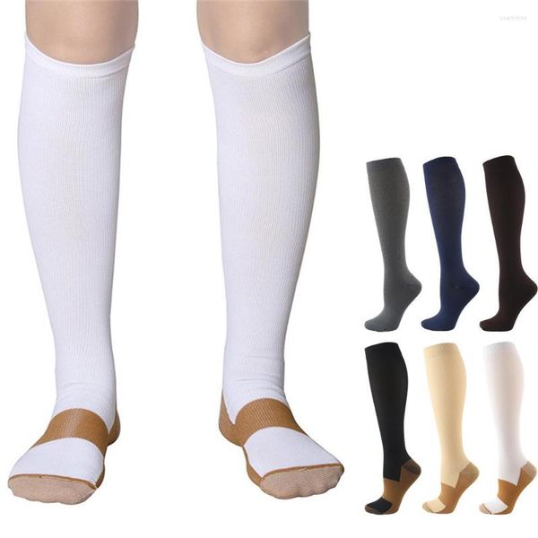 Erkek Çoraplar 3 Çift Kadın Erkekler Diz Yüksek Çoraplar Kan Dolaşımı Promosyonu Zayıflama Sıkıştırma Anti-Yoruş Anti