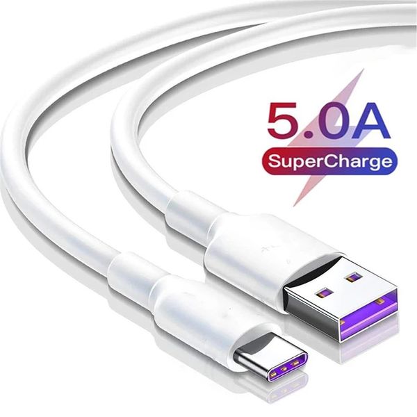 Cavo USB ad alta velocità 5A Caricatore rapido Quick Chage Cavi di ricarica Micro USB tipo C 1M 2M 3M