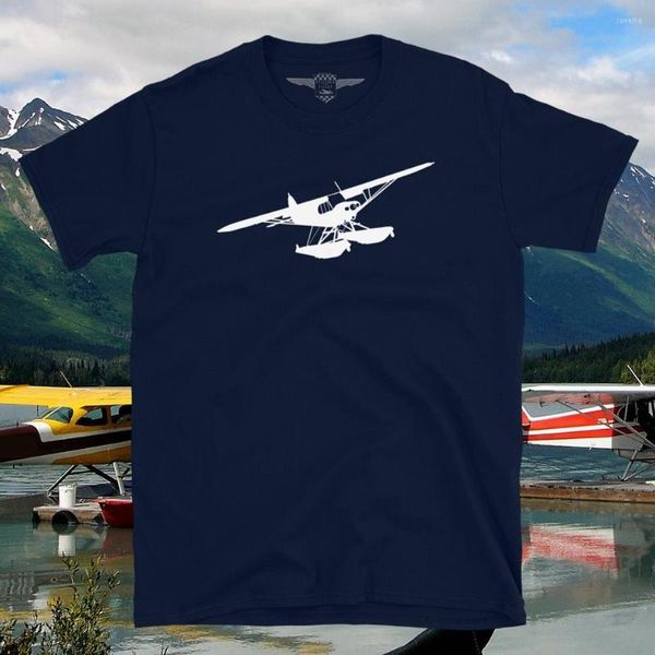 Herren T-Shirts Piper Super Cub Auf Schwimmer Silhouette Shirt
