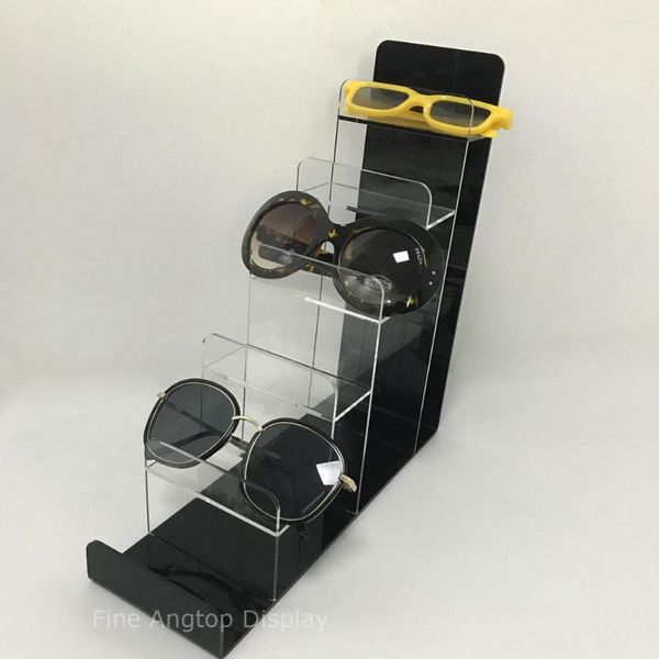 Sacchetti per gioielli Supporto per occhiali da sole con espositore per portafoglio a 6 livelli in acrilico
