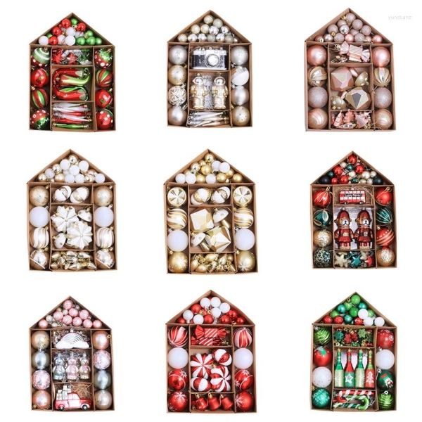 Decorazioni natalizie Ornamento di palla in stile europeo 70pcs/scatola sospesa a ciondoli palline a0ke