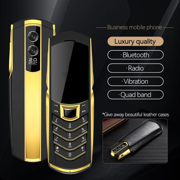 Telefone celular de Business Golden Business de luxo desbloqueado 2G GSM Quad Band Dual SIM Card Phones celular