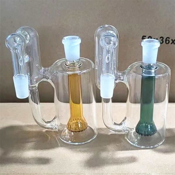 Wasserpfeifen Glas-Rückgewinnungs-Aschenfänger 14 mm 18 mm 5,5 Zoll Mini-Bong-Bubbler-Adapter Perc-Rückgewinnungs-Aschenfänger 45 90 Grad