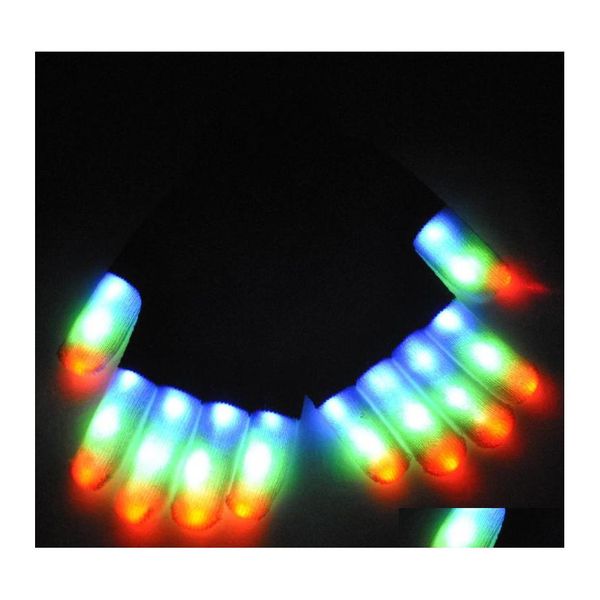 Andere festliche Partyversorgungen LED GLOW KID GLOVES FLASH CYCLING Halloween Weihnachtsbeleuchtung Glove Luminous Finger Geschenk f￼r Kind d dhjpj