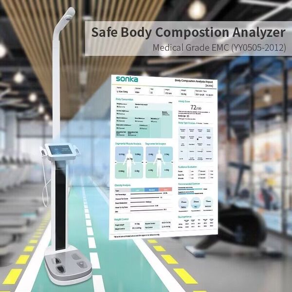 Ultime bilance 8 elettrodi Biochimica Misura 3D Composizione Analisi BMI Bilancia corporea digitale Analizzatore di composizione lipidica impedenza Analitica