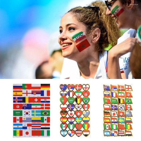 Presente Bunting Bunting Party Fãs Tattoo Stickers Face Face Temporary Football Bar