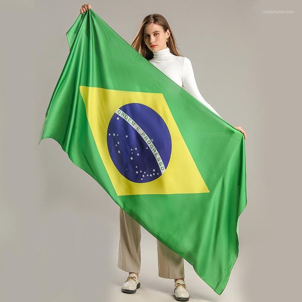 Schals 2023 Fußballwettbewerb Brasilien Flagge Mode Fußballfans Dekoration Seidenschal Druck Schal Dame Feier Wraps Hijab Bandana