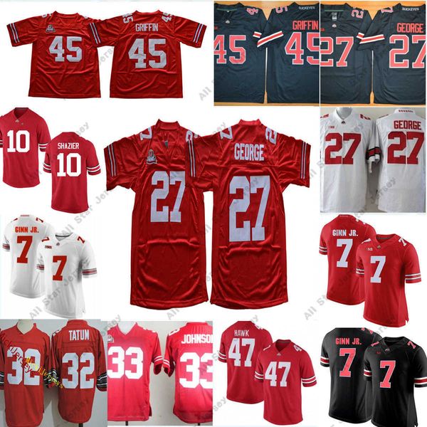 Американский футбольный колледж Football Wear 2022 NCAA Custom Ohio State Buckeyes Stitched Football Jersey 21 Evan Pryor 3 Quinn Ewers 11 Jaxon Smith-Njigba 2 Chase Young 7 C.J. Str