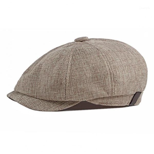 Berretti Berretto berretto da uomo stile britannico 2023 Moda tinta unita Cappello casual da uomo traspirante elastico vintage Streetwear