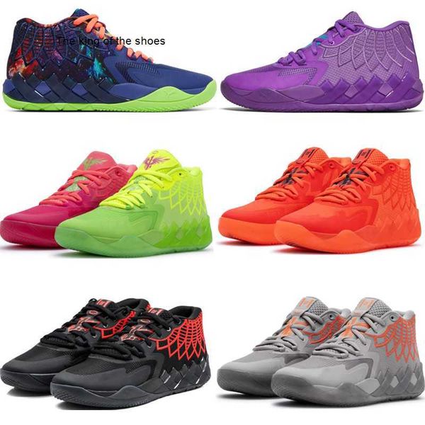 2023 Lamelo ShoeLAMELO Ball MB01 Rick e Morty Mens Basquete Sapatos Queen Galaxy Buzz City Raro Cinza Vermelho Roxo Glimmer Rosa Verde Preto Alta Qualidade