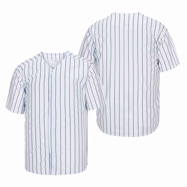 Stripe blu bianca personalizzata Authentic Baseball Jersey Stitching Nome Nome