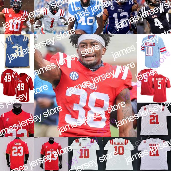 American College Football Wear College Ole Miss Rebels Fußballtrikot NCAA Austin Keys Michael Trigg Mingo Heath Isheem Young Manning Wallace Patrick Willis Eli Ma