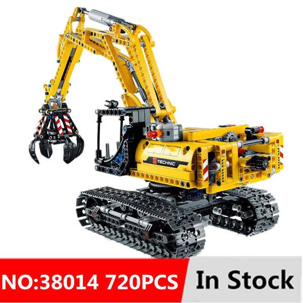 720pcs 2in1 Uyumlu DIY Teknik Montaj Excavator Model Yapı Taşları Motorsuz Tuğla Şehir Çocuk Oyuncakları Çocuk Hediyeleri