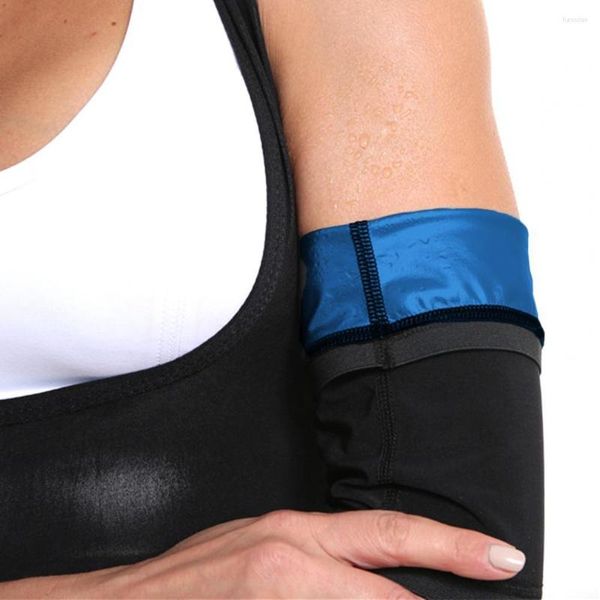 Ginocchiere Tuta da braccio nera Tuta in morbido spandex che assorbe il calore e l'effetto afoso Copertura modellante del corpo sudato Trimmer femminile