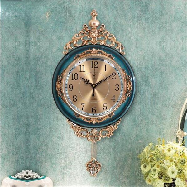 Wanduhren Große Luxus Gold Uhr Wohnzimmer Stille Kreative Schaukel Uhren Schlafzimmer Quarz Wohnkultur Reloj De Pared