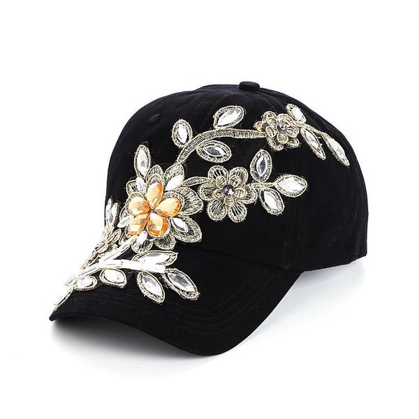 Ball Caps Summer Delincate Women Diamond Flower Baseball Cap Style Style Lady Hats продает Guras Wholesaleball