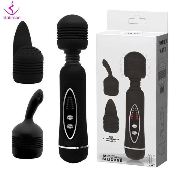 Articoli di bellezza 12 velocità Vibratori bacchetta magica per le donne Potente massaggiatore Stick AV sexyy Capezzolo Clit Vibratore sexy Giocattoli Adulti