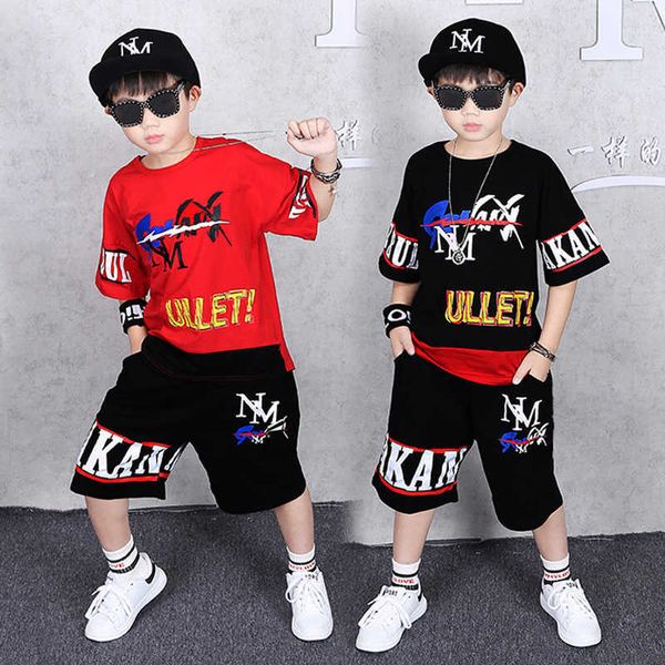 Set di abbigliamento 2019 vestiti per ragazzo tuta maglietta harem pant Moda adolescente Abbigliamento Bambini Abbigliamento Hip Hop bambino Tuta sportiva roupa menino T230106