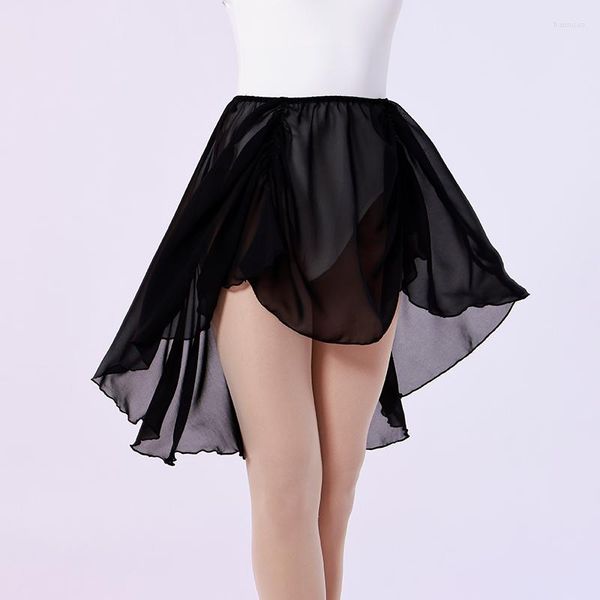 Abbigliamento da ballo Ballet Dance Half Skirt Black Short Chiffon Female Allenamento per adulti per adulti Wrap Women Performance costumi S22023