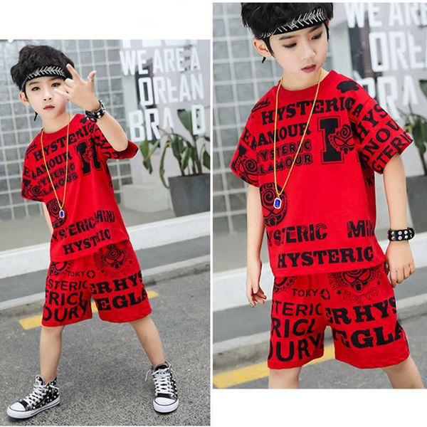 Kleidung Sets 2021 Mode Sport Kleidung Anzüge Kinder Kleidung Sommer Druck Jungen T-Shirt Shorts 2Pcs Set Jungen Kleidung 3 4 6 8 10 12 jahre Alt T230106