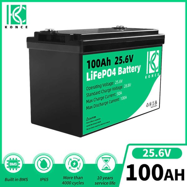 24v 100ah Lifepo4 Batteria Ricaricabile Deep Cycle Lifepo4 Built-in BMS Per Moto Elettrodomestici Furgoni Camion