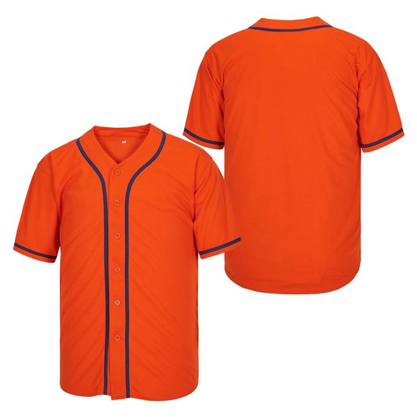 Número personalizado da camisa de beisebol autêntica laranja de beisebol