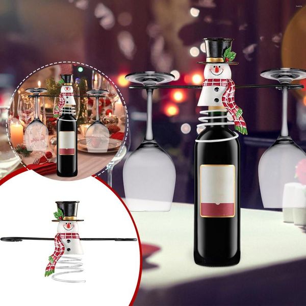 Weihnachtsdekorationen, Feiertags-Weinflaschen-Glashalter, Arbeitsplatte, für 1 und 2 Gläser, Heimdekoration, Küchen-Aufbewahrungsregal