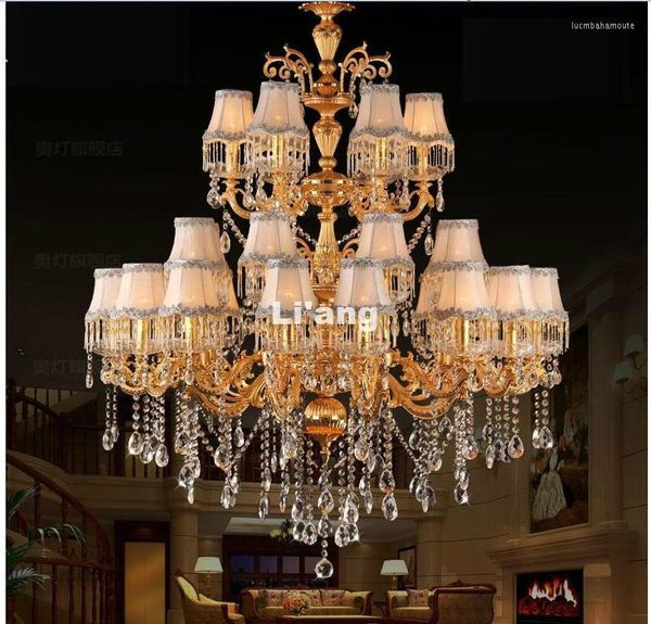 CHANDELIERS GOLDEN EUROPEIRO D108CM 30L LADO MODERNO CLEAR