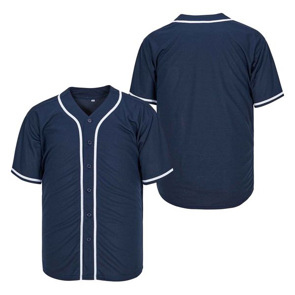 Benutzerdefinierte navy blaue authentische Baseball -Trikot -Stitch -Namensnummer